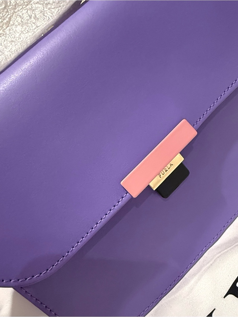 Furla Elisir small crossbody satchel in lilac smooth leather NWT made in Italy - Picture 5 of 16